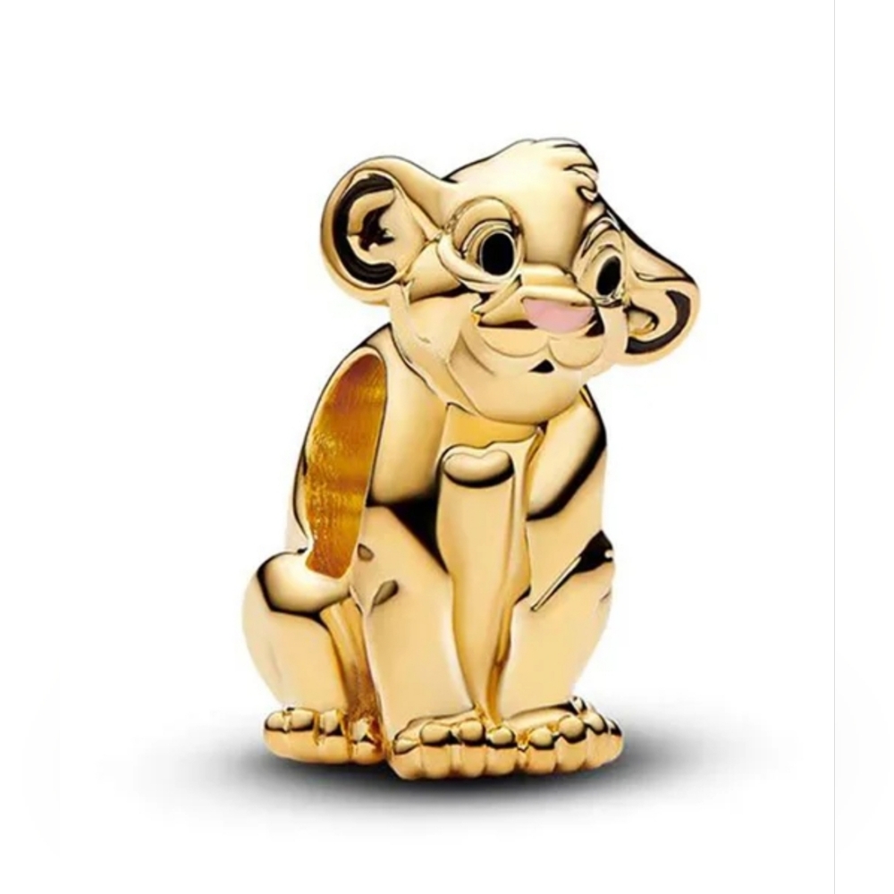Gold Lion Cub Charm Pendant - Women Jewelry